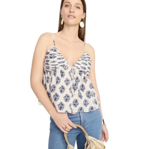 J. Crew Smocked Crop Top Size 12 - Picture 1 of 4